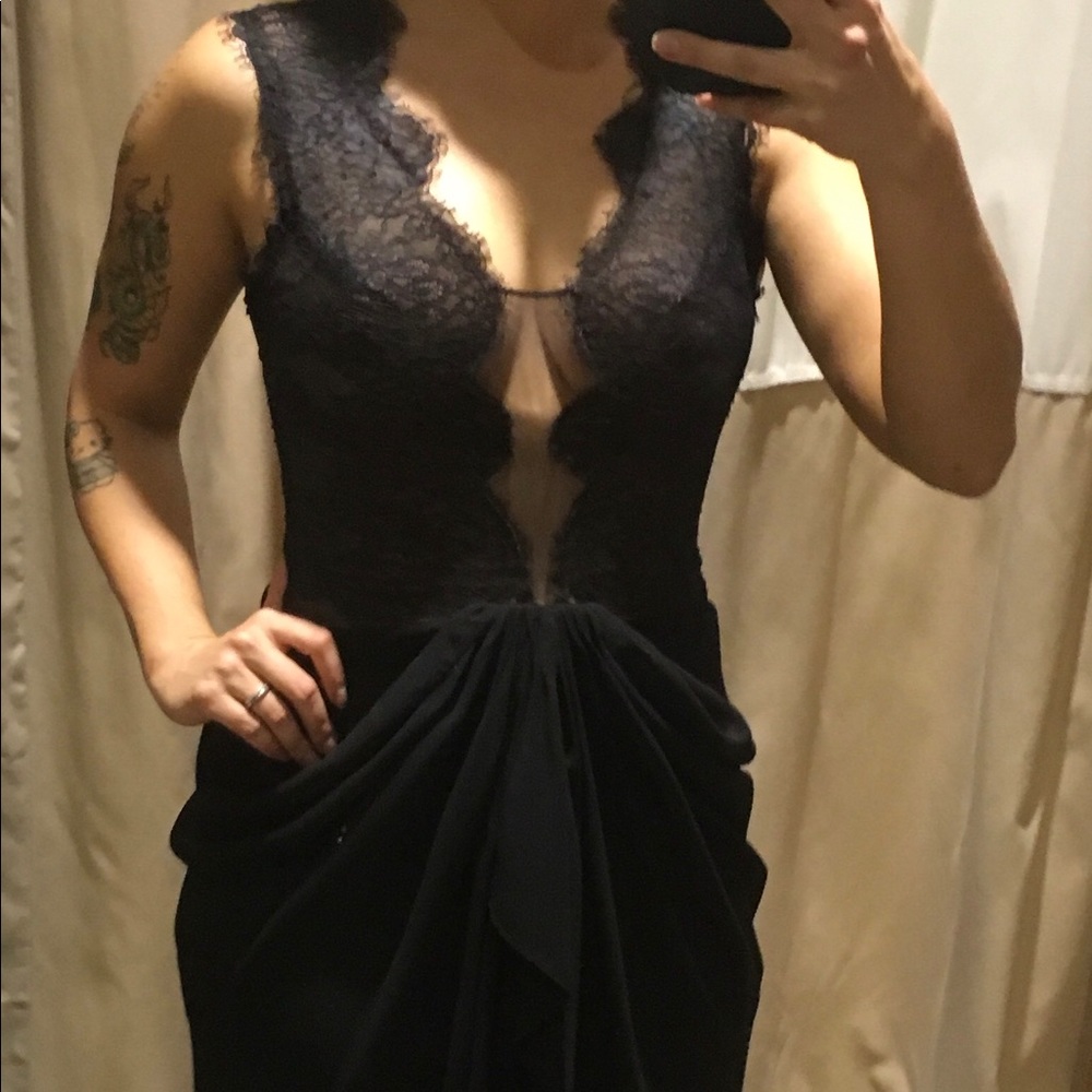 BCBG Max Azria Brandy Dress Black Floor Length 4 - Picture 2 of 8